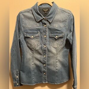 NWT True Religion Denim Western Blouse Medium